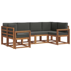 vidaXL Ensemble de canapés d'extérieur 6 pc Naturel et Anthracite