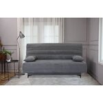 Banquette clic clac 3 places - Tissu gris moyen - L199 x P96 x H103 cm - KRISTEN - Style contemporain