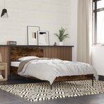vidaXL Cadre de lit sans matelas chêne fumé 90x200 cm