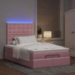 vidaXL Cadre de lit ottoman avec matelas rose 120x190 cm velours