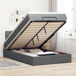 vidaXL Lit ottoman avec matelas et LED gris foncé 120x200 cm tissu