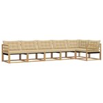 vidaXL Ensemble de canapés d'extérieur 6 Pièces Blanc et Beige