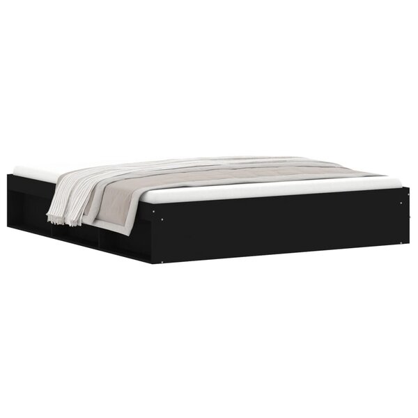 vidaXL Cadre de lit noir 180x200 cm super king