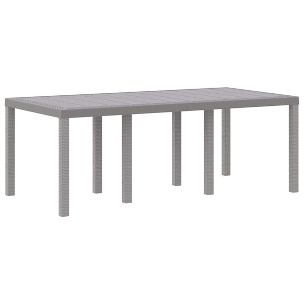 vidaXL Table de Jardin Gris clair 200 x 100 x 73 cm polyrotin