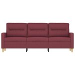 vidaXL Canapé à 3 places Rouge bordeaux 180 cm Tissu