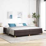 vidaXL Lit à ressorts Marron 200 x 200 cm Tissu et Bois d'ingénierie