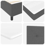 vidaXL Lit box spring avec matelas Gris foncé 90x200 cm en tissu