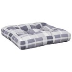 vidaXL Coussins de palette lot de 2 motif à carreaux gris tissu