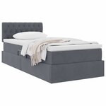 vidaXL Lit de Rangement avec matelas Gris foncé 100 x 200 cm Velours