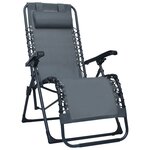 vidaXL Chaise pliable de terrasse Gris Textilène