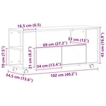 vidaXL Meuble TV avec roulettes chêne noir bois d'ingénierie