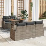vidaXL Ensemble de canapé de jardin 6 Pièces Gris Poly rotin