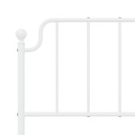 vidaXL Cadre de lit métal sans matelas et pied de lit blanc 135x190 cm