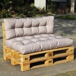 Set 2 coussins palette d'extérieur riou taupe polyester 120 x 80 x 15 cm