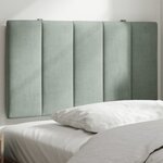 vidaXL Coussin de tête de lit gris clair 80 cm velours
