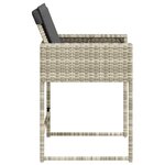 vidaXL Chaises de jardin avec coussins lot de 4 gris clair poly rotin