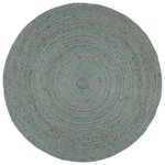 vidaXL Tapis fait à la main Jute Rond 180 cm Vert olive