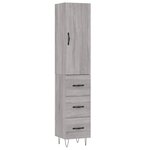 vidaXL Buffet haut Sonoma gris 34 5x34x180 cm Bois d'ingénierie
