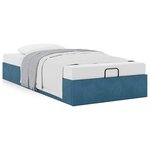 vidaXL Cadre de lit ottoman sans matelas bleu foncé 90x200 cm velours