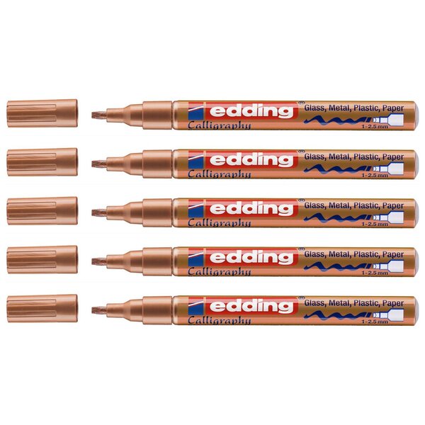 Marqueur Peinture Brillante 753 Cuivre Pointe Calligraphie 1-2 5 mm x 5 EDDING