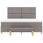 vidaXL Lit à ressorts avec matelas Taupe 180 x 200 cm tissu