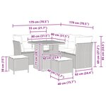vidaXL Ensemble de canapé de jardin 8 Pièces Noir polyrotin