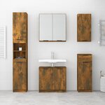 vidaXL Armoire à miroir de salle de bain Chêne fumé 64x20x67 cm