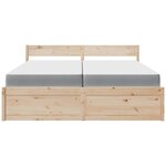 vidaXL Lit avec tiroirs et matelas 200x200 cm bois massif de pin