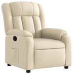 vidaXL Fauteuil inclinable en tissu crème