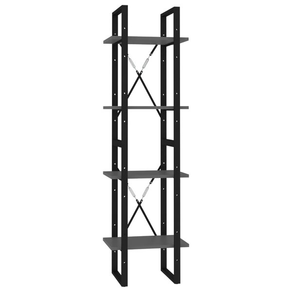 vidaXL Bibliothèque à 4 niveaux gris 40x30x140 cm bois d'ingénierie
