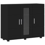 vidaXL Buffet avec étagère Noir 55.5 x 29 x 100 cm Bois d'ingénierie