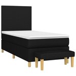 vidaXL Sommier à lattes de lit avec matelas Noir 90x190 cm Tissu