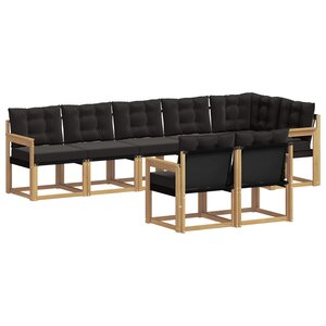 vidaXL Ensemble de canapés d'extérieur 8 pc Blanc et noir