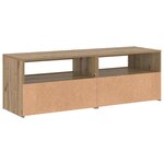 vidaXL Meuble TV avec lumières LED chêne artisanal bois d'ingénierie