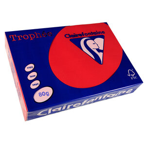 Ramette 500 Feuilles Papier 80g A4 210x297 mm Rouge groseille TROPHÉE