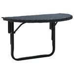 vidaXL Table de balcon 60x60x32 cm Noir Résine tressée