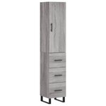vidaXL Buffet haut Sonoma gris 34 5x34x180 cm Bois d'ingénierie