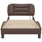 vidaXL Cadre de lit avec LED sans matelas marron 90x190 cm
