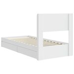 vidaXL Cadre de lit avec rangement et tête de lit Blanc 75 x 190 cm