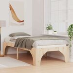 vidaXL Cadre de lit surélevé avec stockage Marron Bois massif en pin