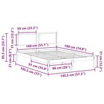 vidaXL Cadre de lit avec tête de lit Taupe 140 x 190 cm Pin massif