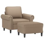 vidaXL Fauteuil avec repose-pied Cappuccino 60 cm Similicuir
