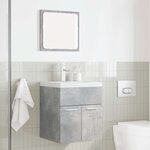vidaXL Ensemble de meubles de salle de bain 2 Pièces gris béton