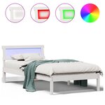 vidaXL Cadre de lit Blanc 80 x 200 cm Bois massif en pin