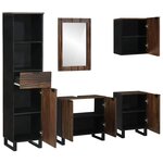 vidaXL Ensemble de mobilier de salle de bain avec tiroir 5 Pièces Blanc