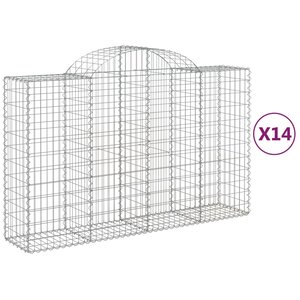 vidaXL Paniers à gabions arqués 14 Pièces 200x50x120/140 cm Fer galvanisé