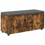 vidaXL Banc d'entrée avec coussin Chêne fumé 100 x 38 x 46 cm