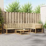 vidaXL Ensemble de canapés d'extérieur 6 Pièces Blanc et Beige