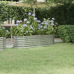 vidaXL Lit surélevé de jardin Acier enduit de poudre Argenté