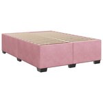 vidaXL Sommier à lattes de lit avec matelas Rose 140x190 cm Velours